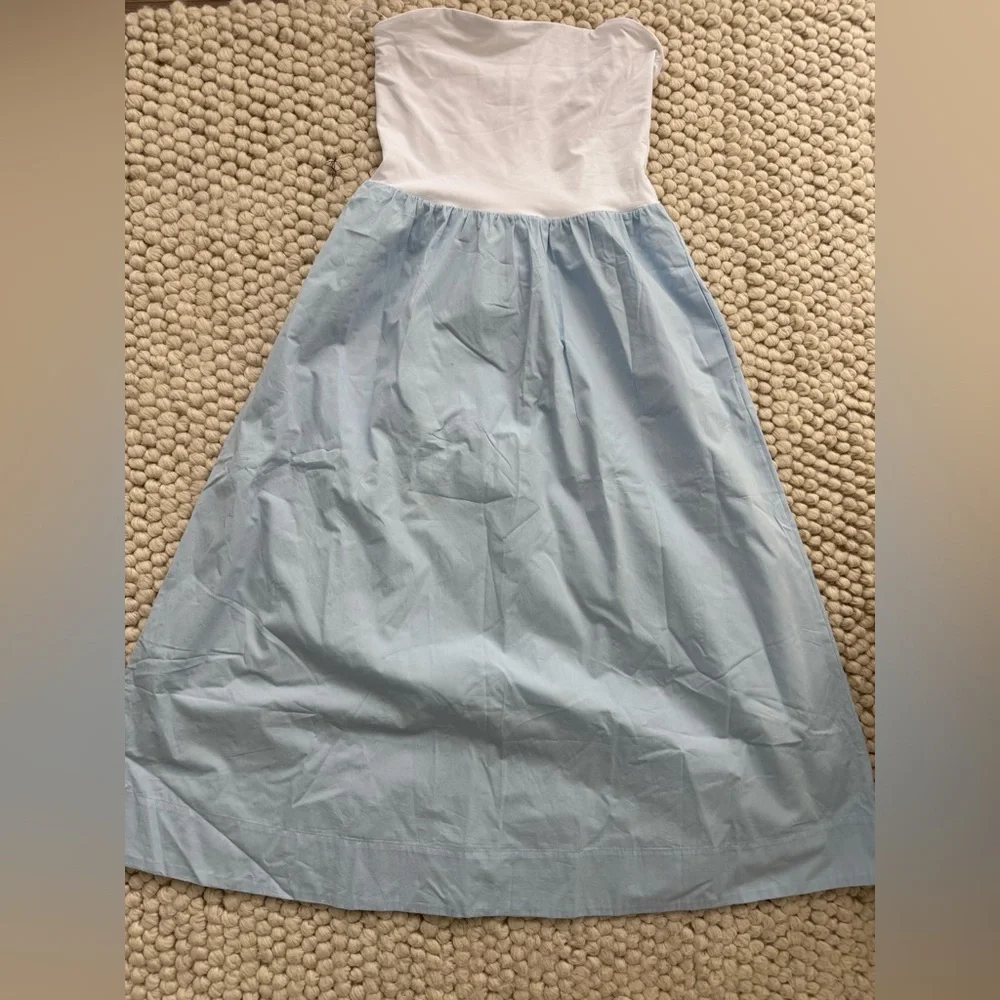 Aritzia Fluid Poplin Dress Skyline Blue - Picture 5 of 8